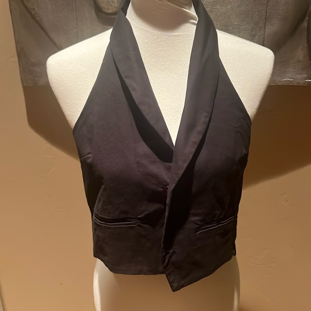 Anthropology, black halter vest
